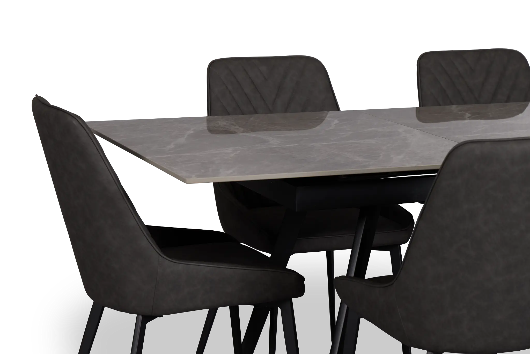 Maricopa Gray Extension Table With 6 Upholstered Side Chairs Maricopa Gray Extension Table With 6 Upholstered Side Chairs
