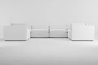 Destin Revenue White Fabric 8-piece Modular Sectional