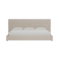 Grayton Linen Beige 54" Upholstered Platform Bed