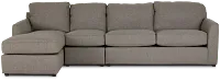 Asheville Brown Fabric Small Left Chaise Sectional