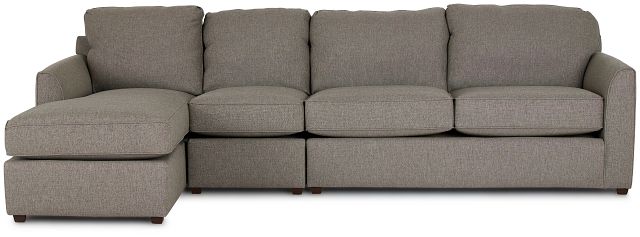 Asheville Brown Fabric Small Left Chaise Sectional