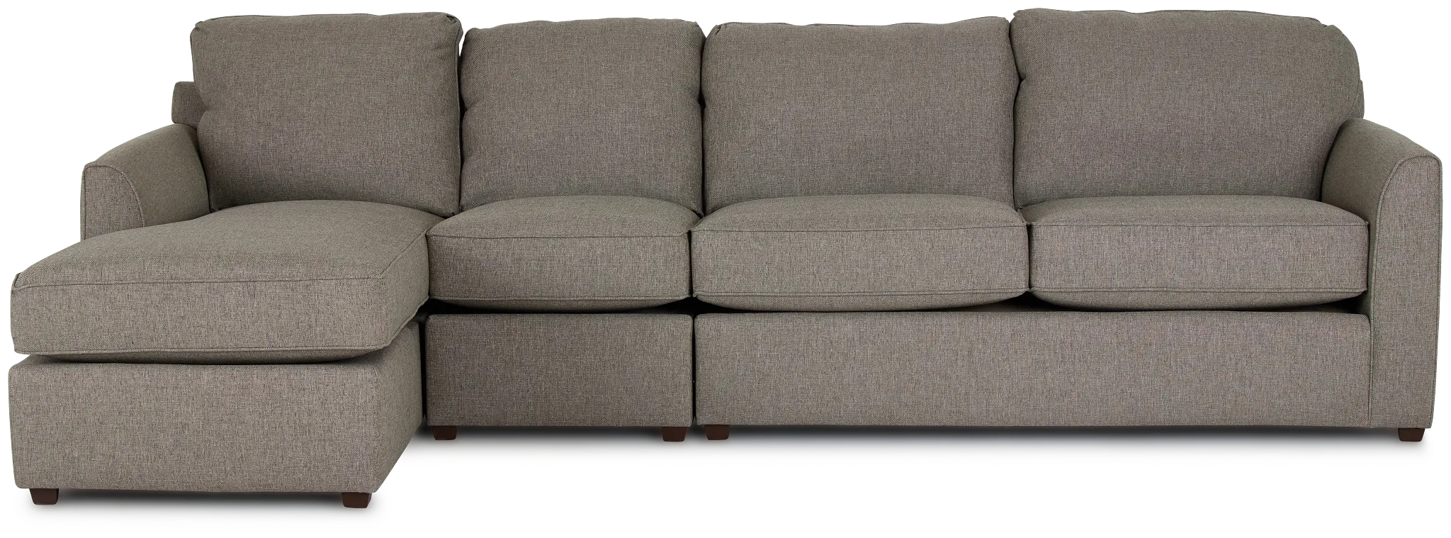 Asheville Brown Fabric Small Left Chaise Sectional
