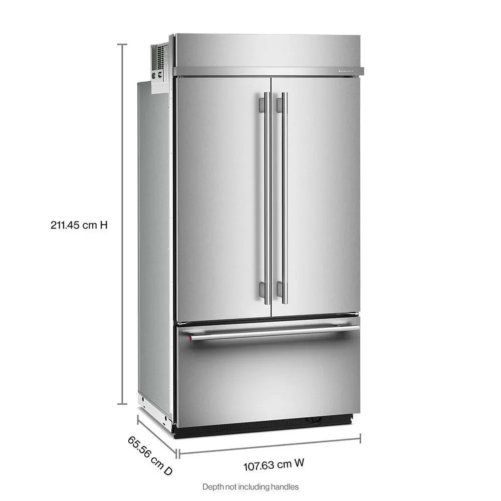Kitchenaid 542 Series Stainless Steel 42" Built In Bottom Freezer Refrigerator