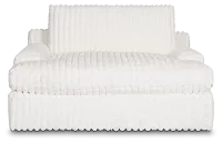 Teddy White Fabric Chaise