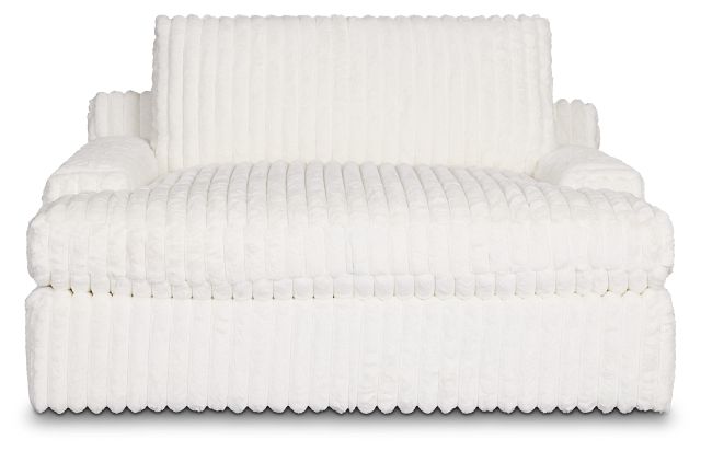 Teddy White Fabric Chaise