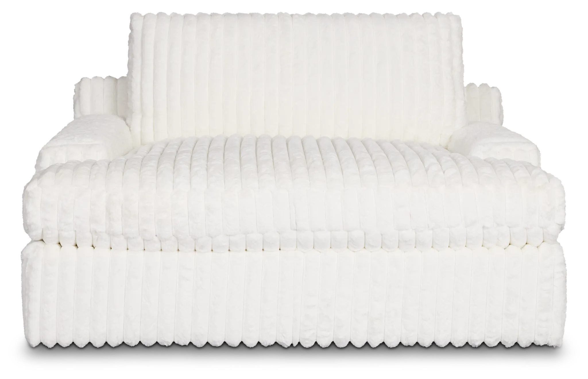 Teddy White Fabric Chaise