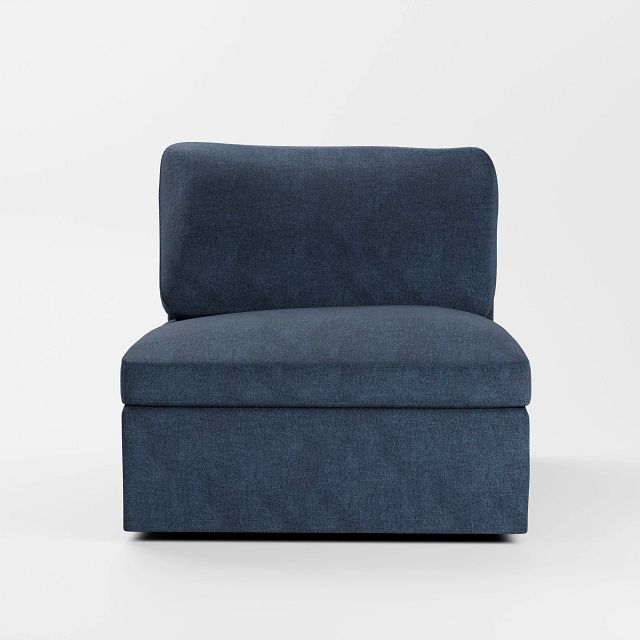 Destin Maguire Blue Fabric Swivel Chair