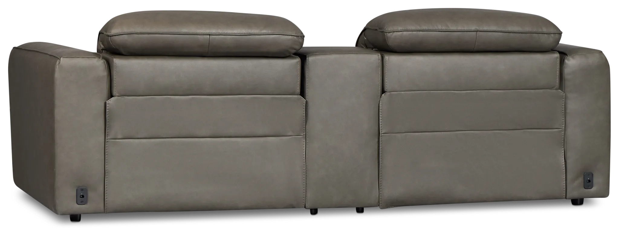 Ryland Dark Gray Lthr/vinyl Power Reclining Console Sofa