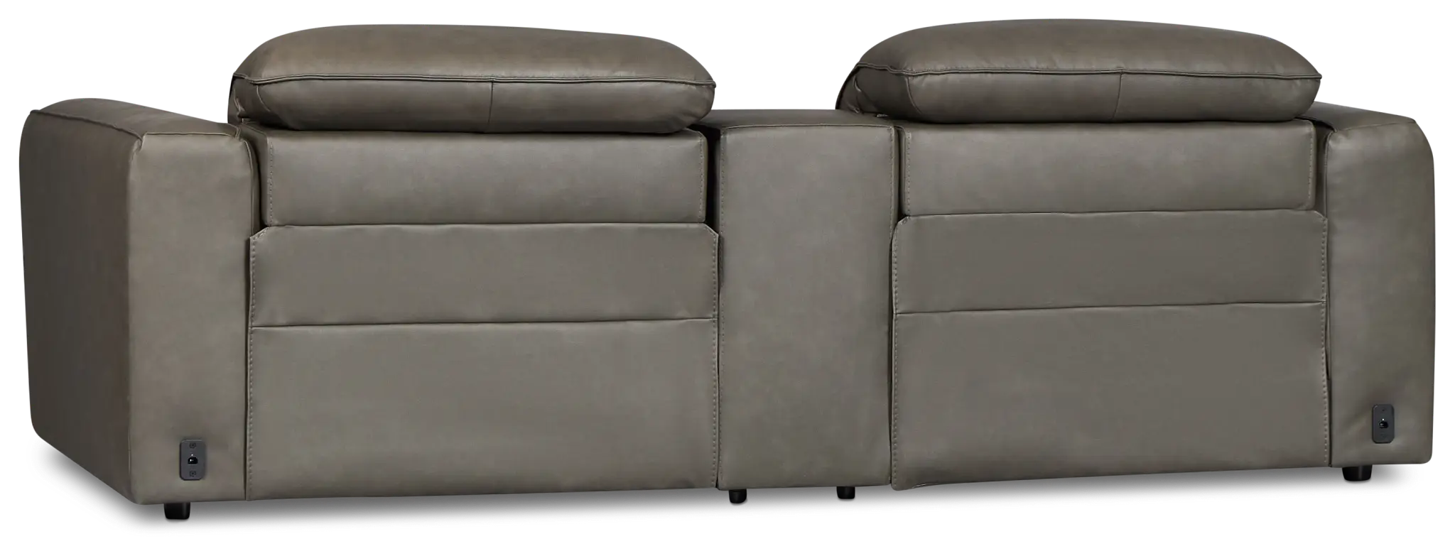 Ryland Dark Gray Lthr/vinyl Power Reclining Console Sofa Ryland Dark Gray Lthr/vinyl Power Reclining Console Sofa