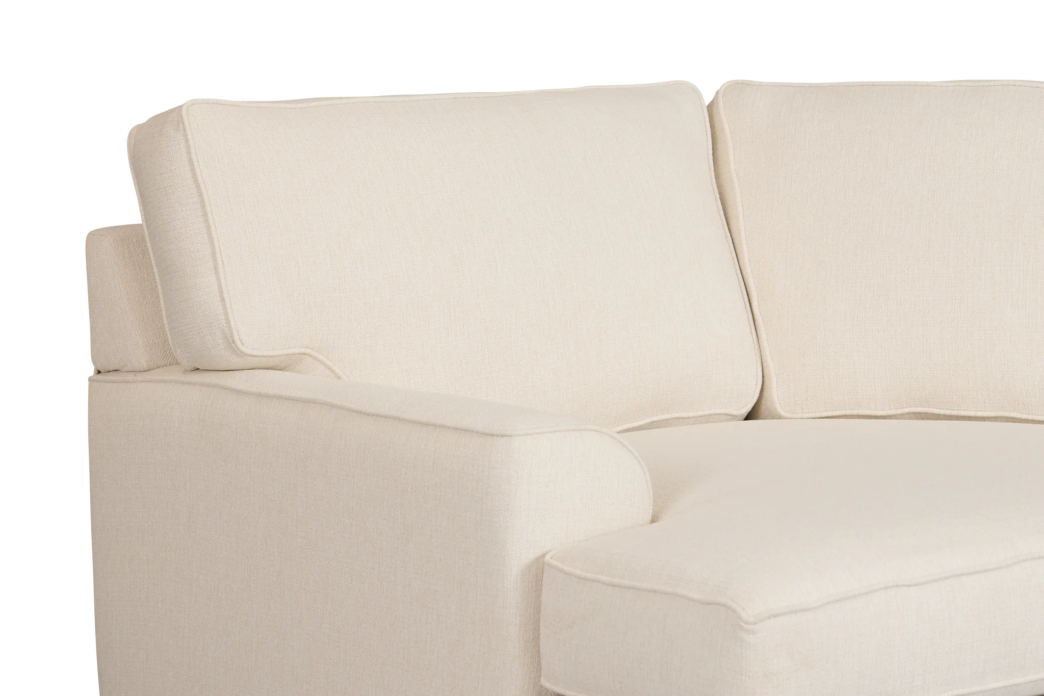 Sinclair Light Beige Fabric Left Cuddler Cooling Memory Foam Sectional