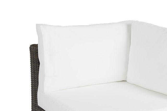 Tulum White Woven Corner Chair W/ Cushion