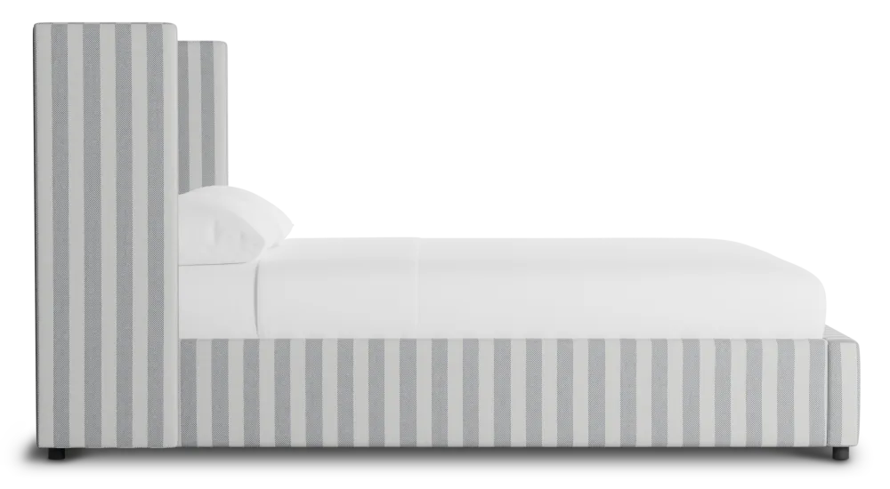 Captiva Sea Lane Light Gray 48" Upholstered Shelter Bed