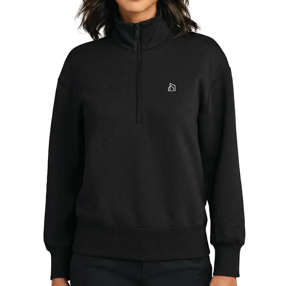 CITY HOME Black Womens Quarterzip CITY HOME Black Womens Quarterzip