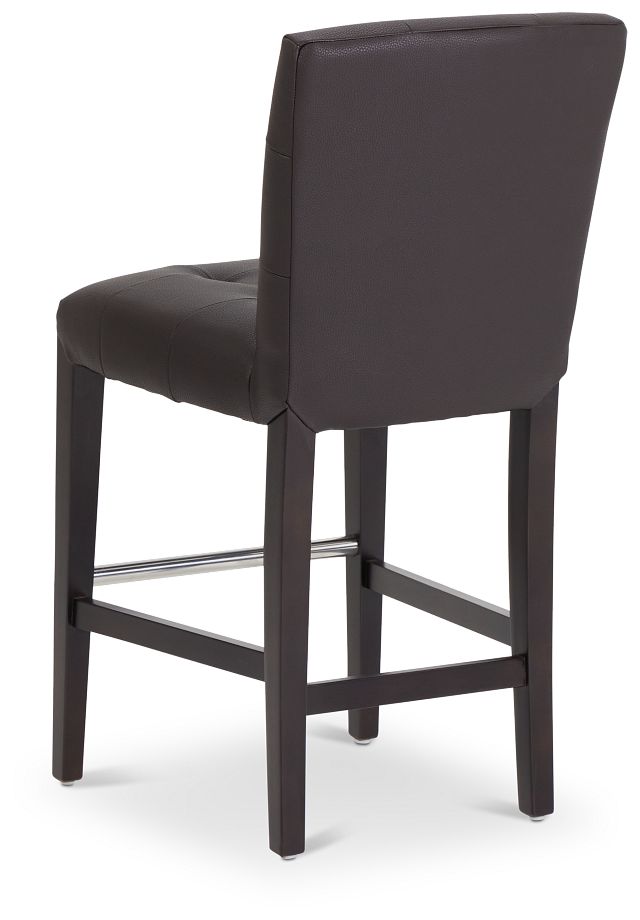 Shelby Dark Brown Micro 24" Upholstered Barstool