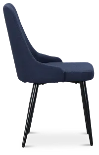 Andover Dark Blue Curved Upholstered Side Chair