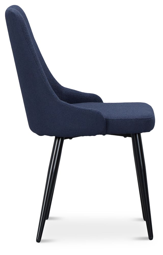 Andover Dark Blue Curved Upholstered Side Chair