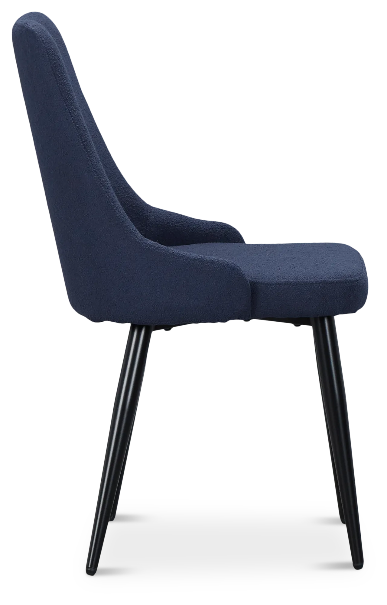 Andover Dark Blue Curved Upholstered Side Chair