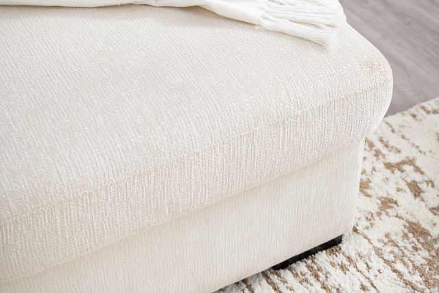 Blakely White Fabric Small Right Bumper Sleeper Sectional