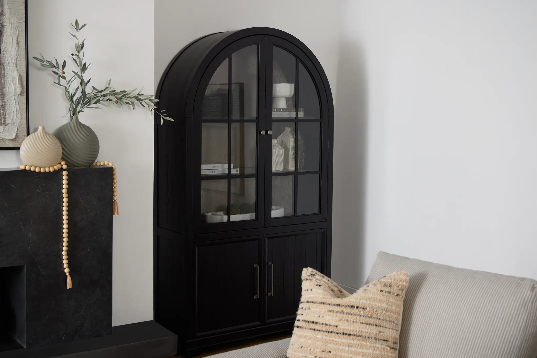 Southlake Black China Cabinet - Farmhouse Style