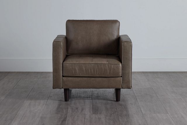 Ezra Gray Leather Chair