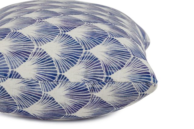 Shell Blue Fabric Lumbar Accent Pillow