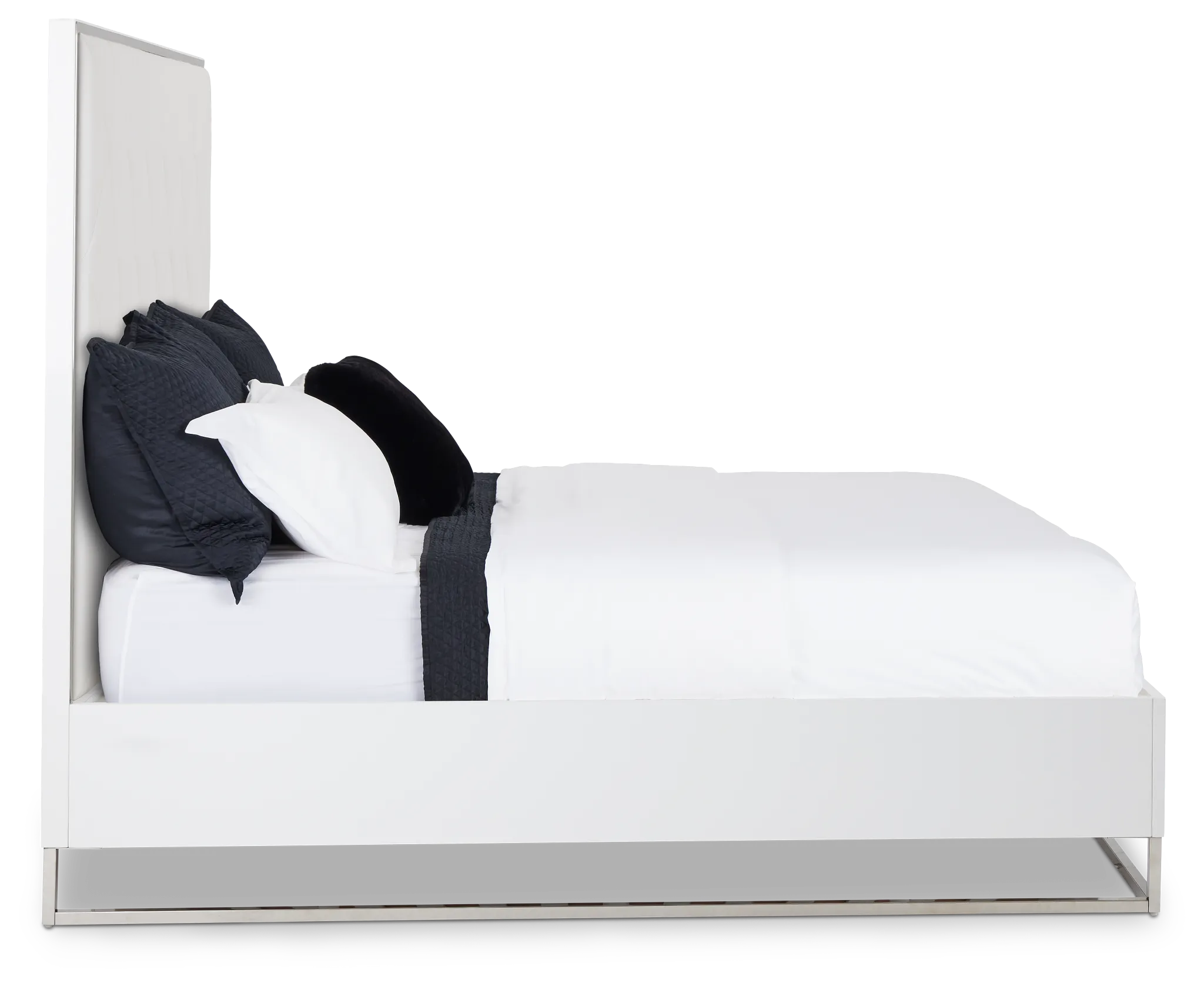 Miami White Uph Platform Bed