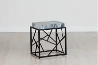 Shades Gray Marble Accent Table