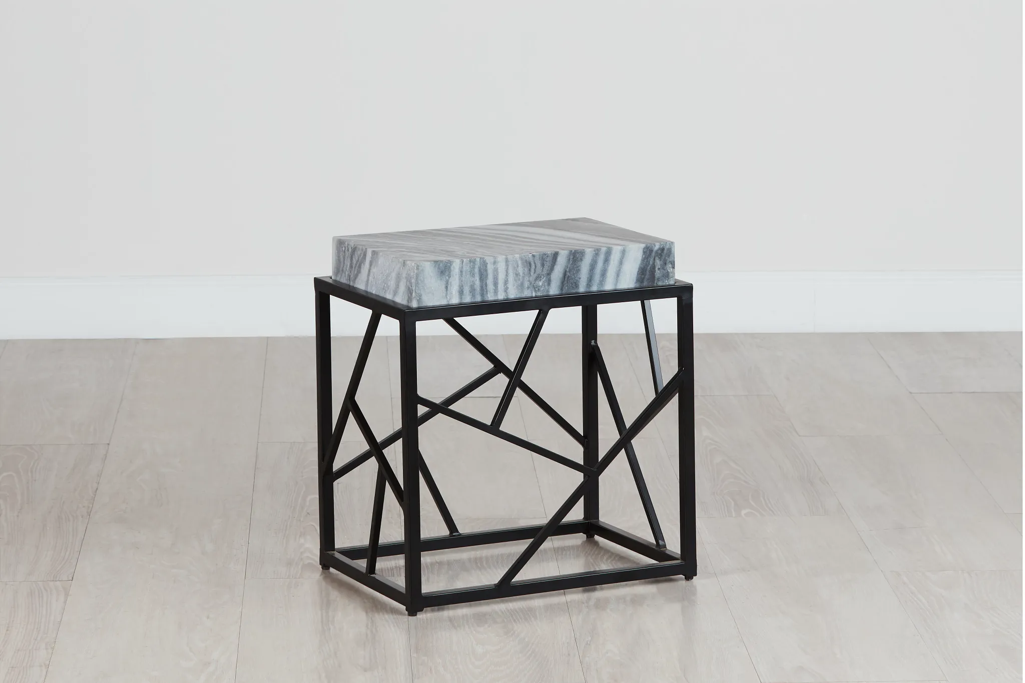 Shades Gray Marble Accent Table