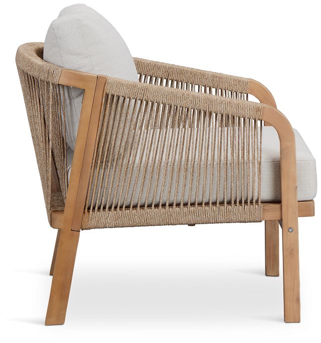 Laguna Light Tone Chair With Gray Cushion