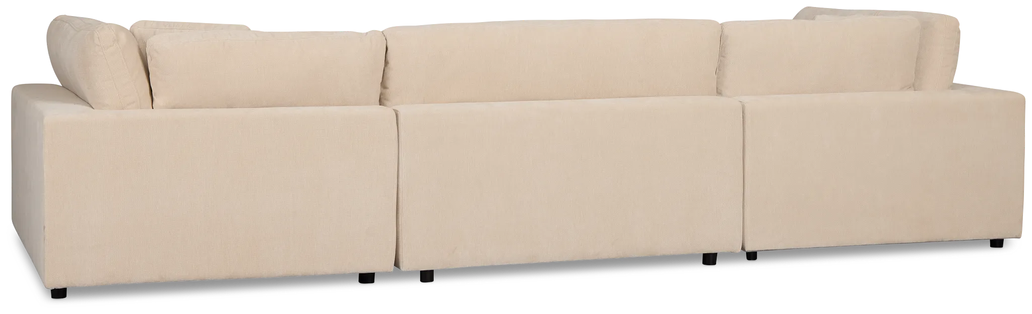 Lounge Light Beige Fabric Double Chaise Sectional