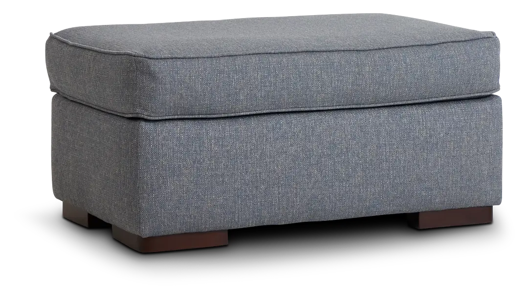 Austin Blue Fabric Ottoman Austin Blue Fabric Ottoman