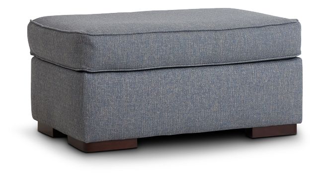 Austin Blue Fabric Ottoman