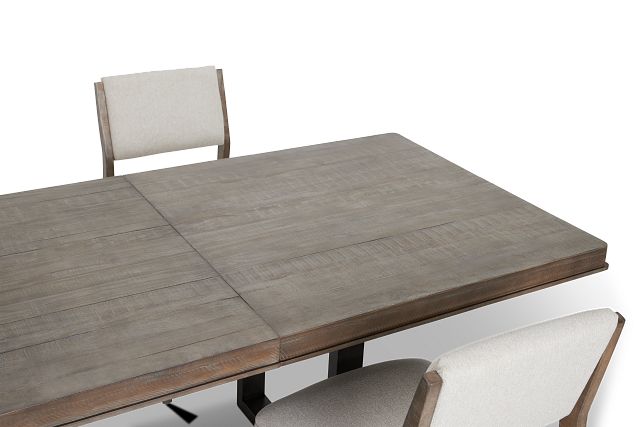 Portland Light Tone Rectangular Table & 4 Upholstered Chairs (7)