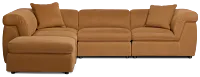 Aria Medium Brown Micro Immersive 5-piece Bumper Sectional W/2 Speakers