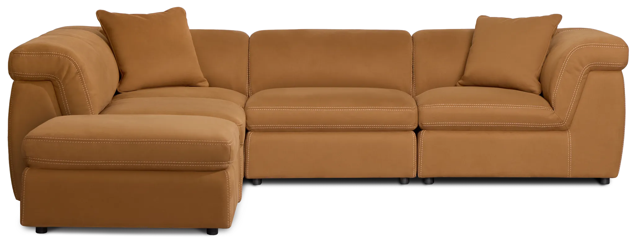 Aria Medium Brown Micro Immersive 5-piece Bumper Sectional W/2 Speakers