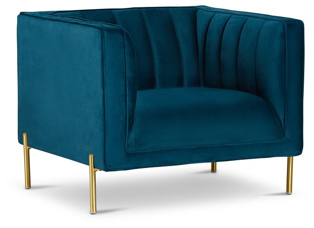 Bella Dark Blue Velvet Chair