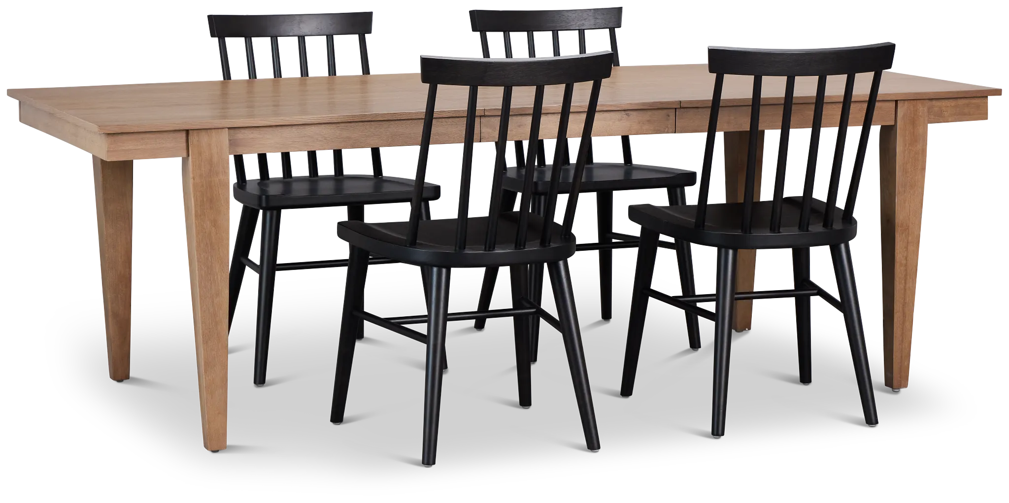 Provo Mid Tone Rect Table & 4 Wood Chairs