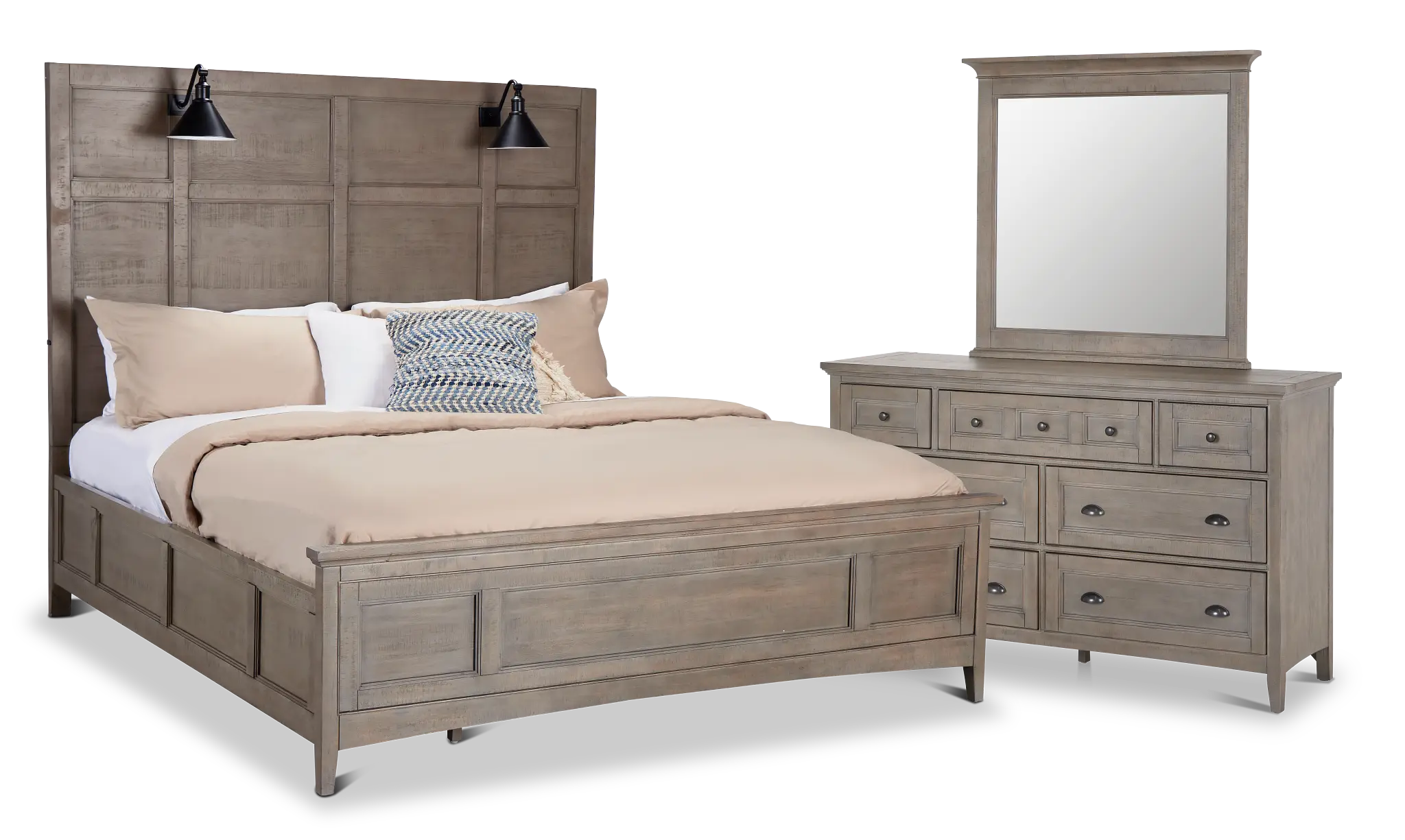 Heron Cove Light Tone Panel Bedroom With Lights Heron Cove Light Tone Panel Bedroom With Lights