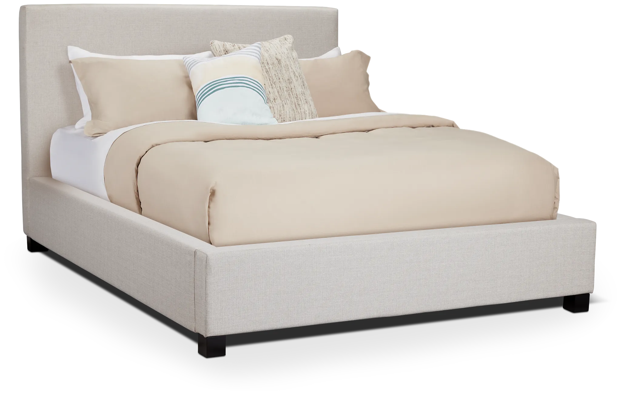Monica Beige Uph Platform Bed