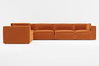 Destin Joya Orange Velvet 6-piece Modular Sectional