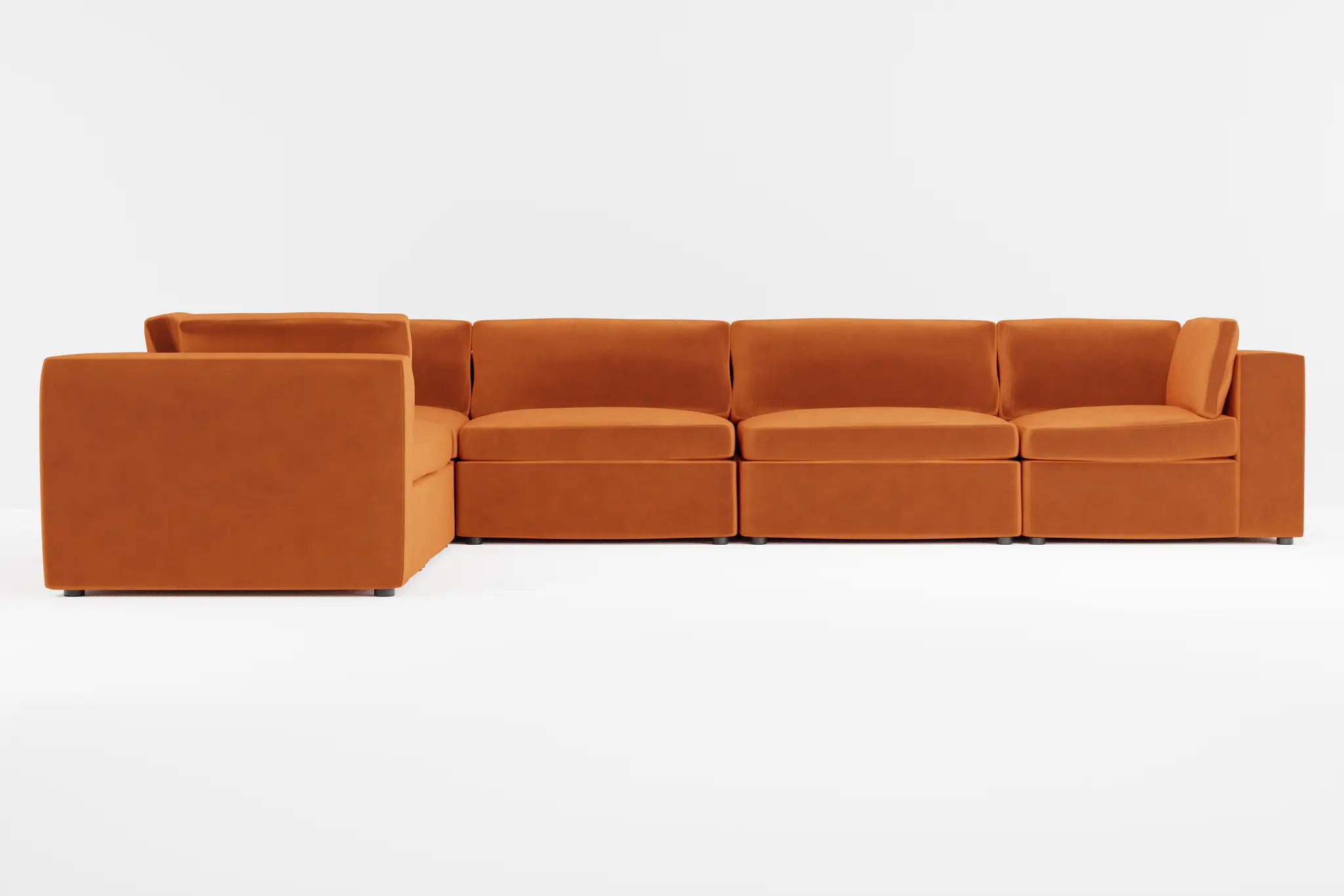 Destin Joya Orange Velvet 6-piece Modular Sectional Destin Joya Orange Velvet 6-piece Modular Sectional