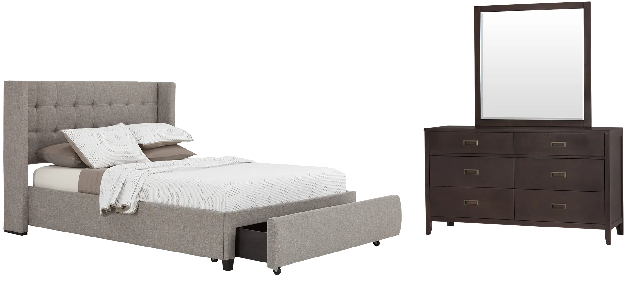 Chatham Pewter Low Platform Storage Bedroom