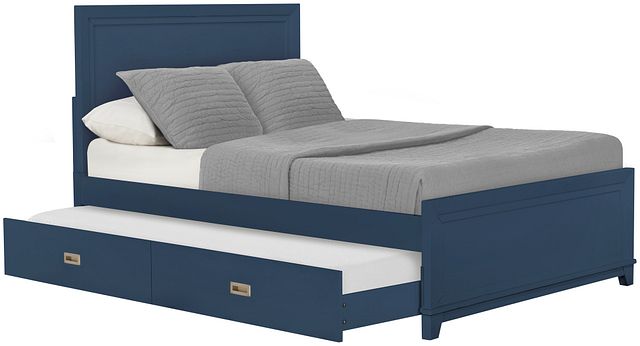 Ryder Dark Blue Panel Trundle Bed