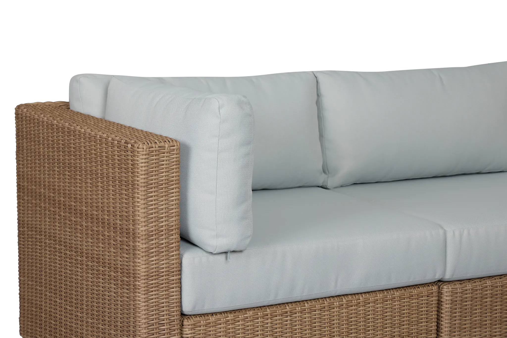 Montecito Light Tone 6-piece Modular Sectional With Light Blue Cushions