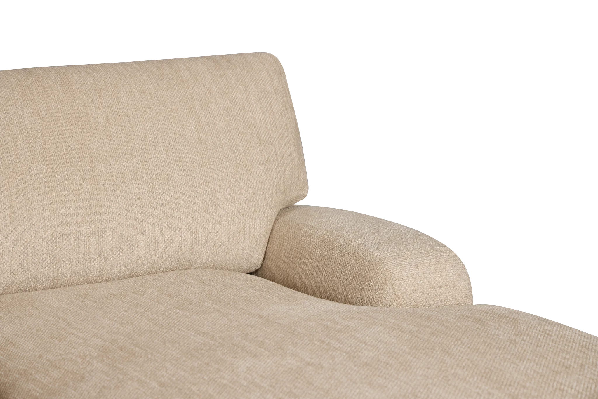 Alpha Beige Fabric Medium Right Chaise Sectional