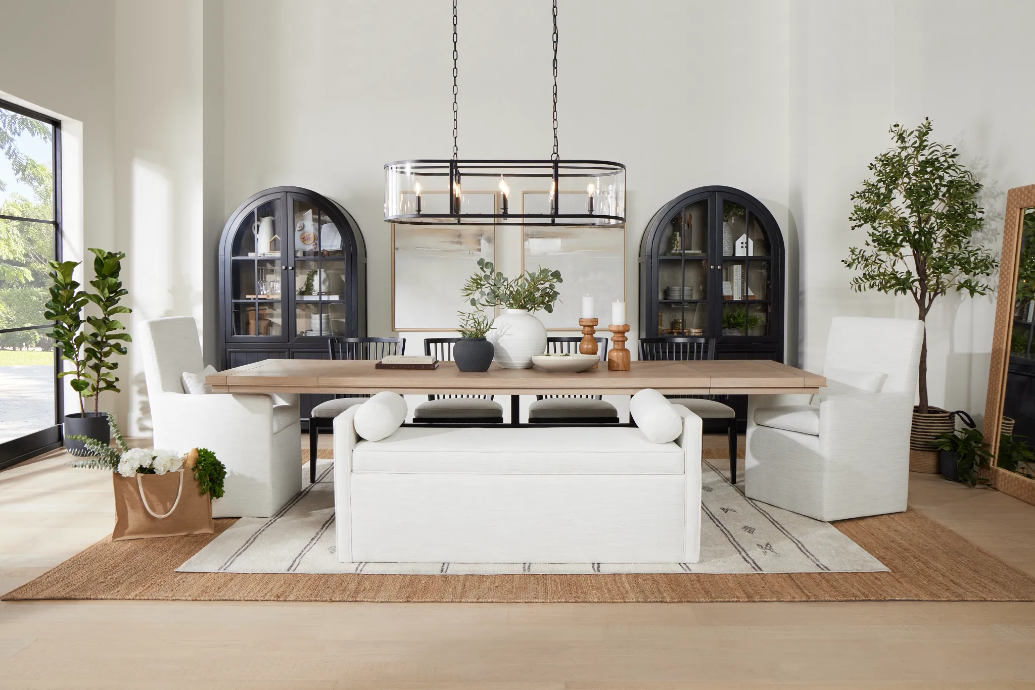 Southlake Beige Upholstered Dining Bench