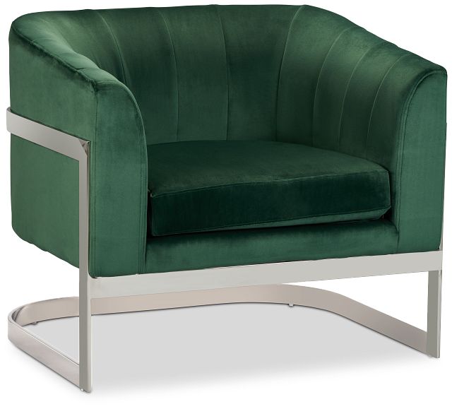 Anja Dark Green Velvet Accent Chair