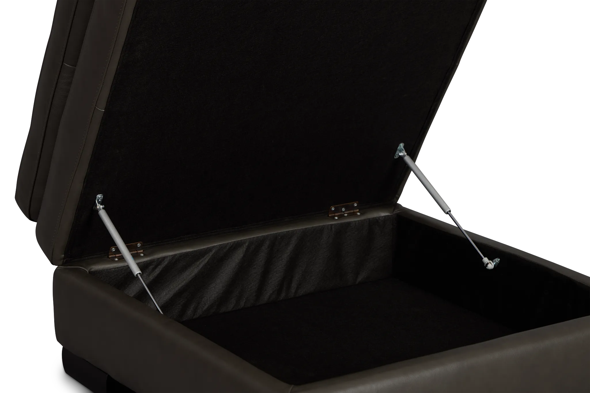 Braden Dark Gray Leather Storage Ottoman