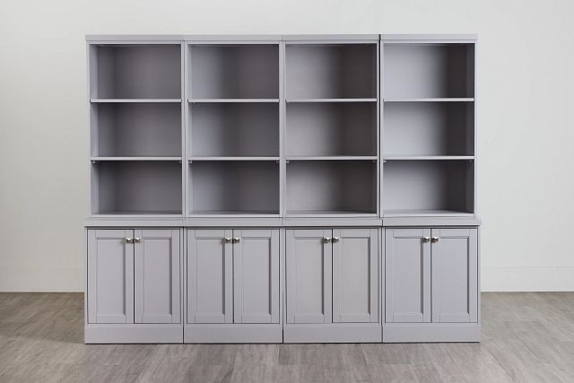 Newport Gray Door Bookcase Wall