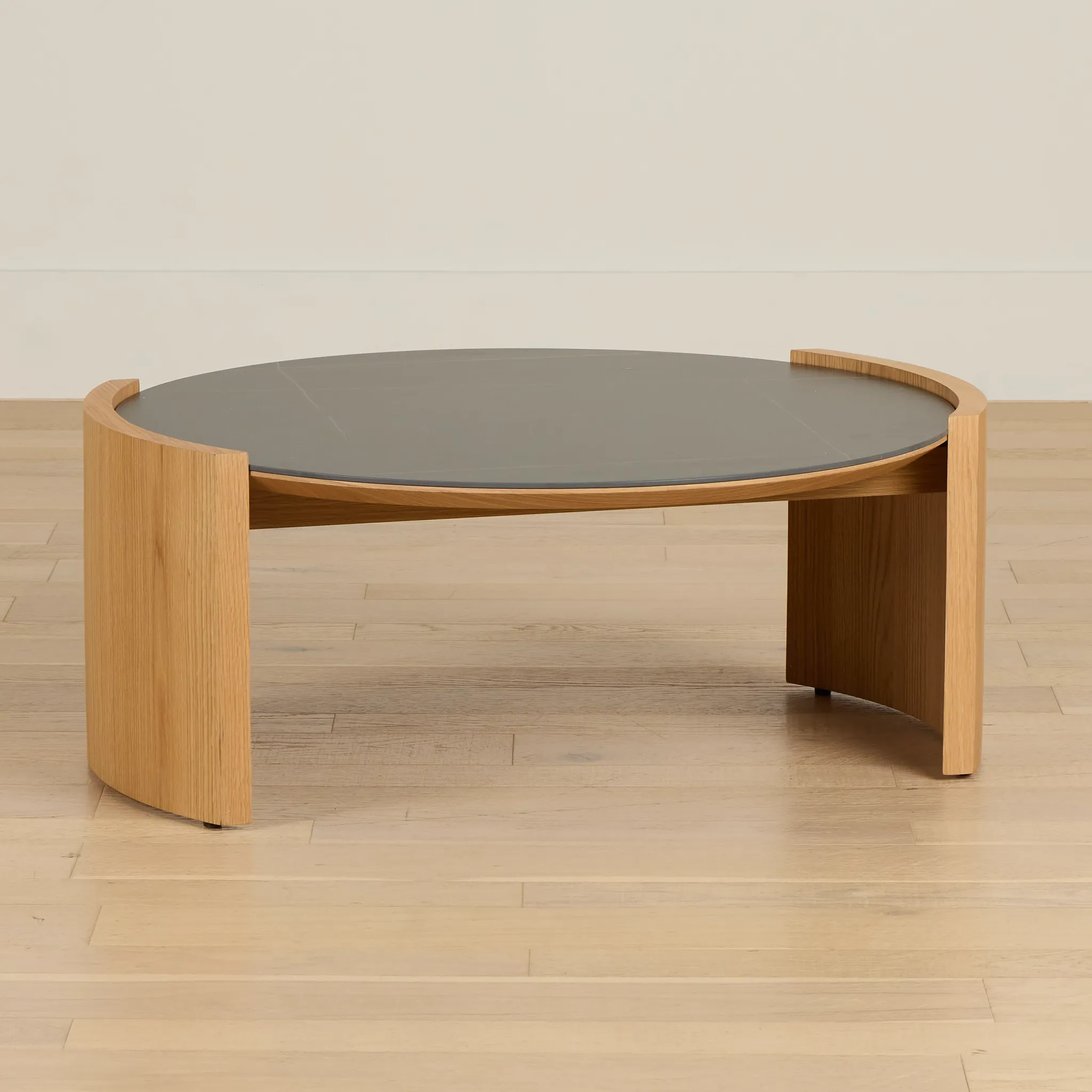 Nomad Light Tone Ceramic Round Coffee Table